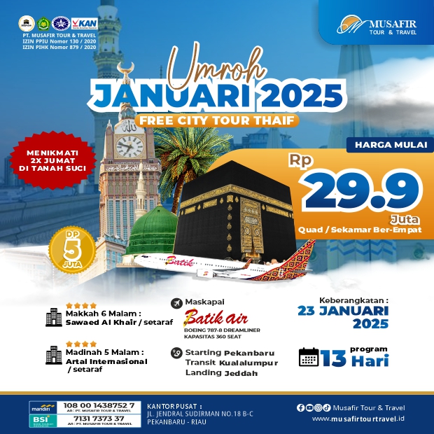 UMROH JANUARI 2025 - 13 HARI